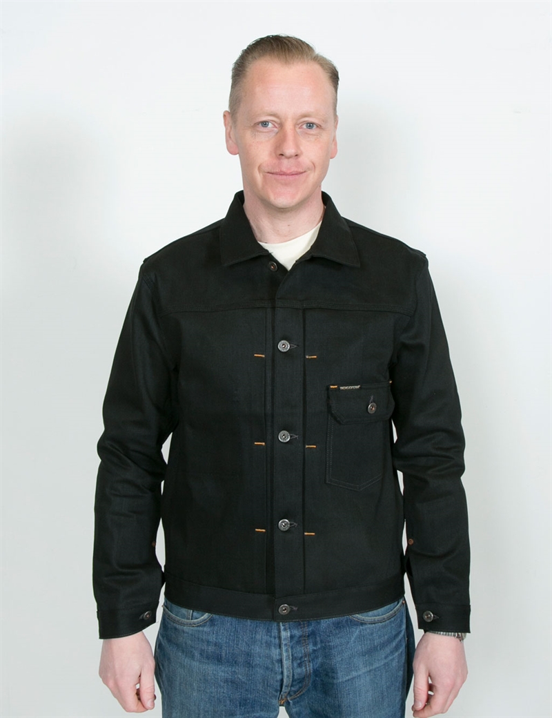 Indigofera Grant Black Selvage Denim Jacket Gunpowder 14oz