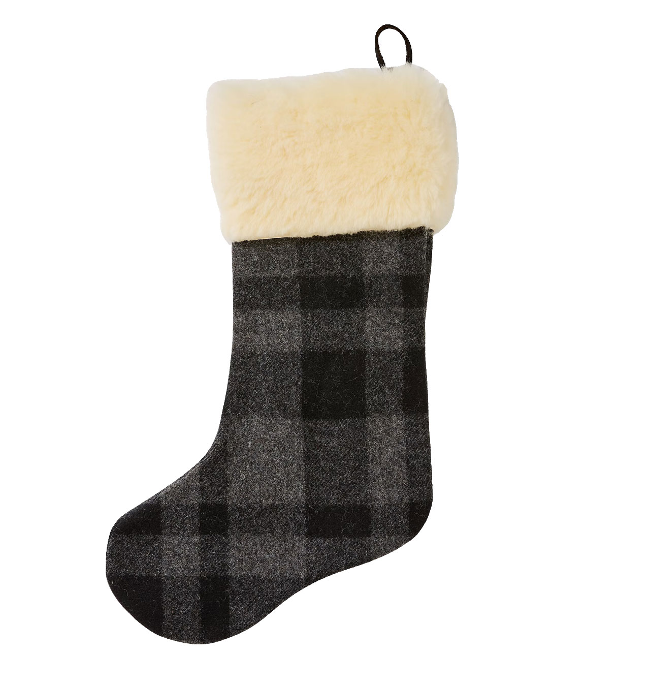 Filson---Mackinaw-Wool-Christmas-Stocking---grey-black