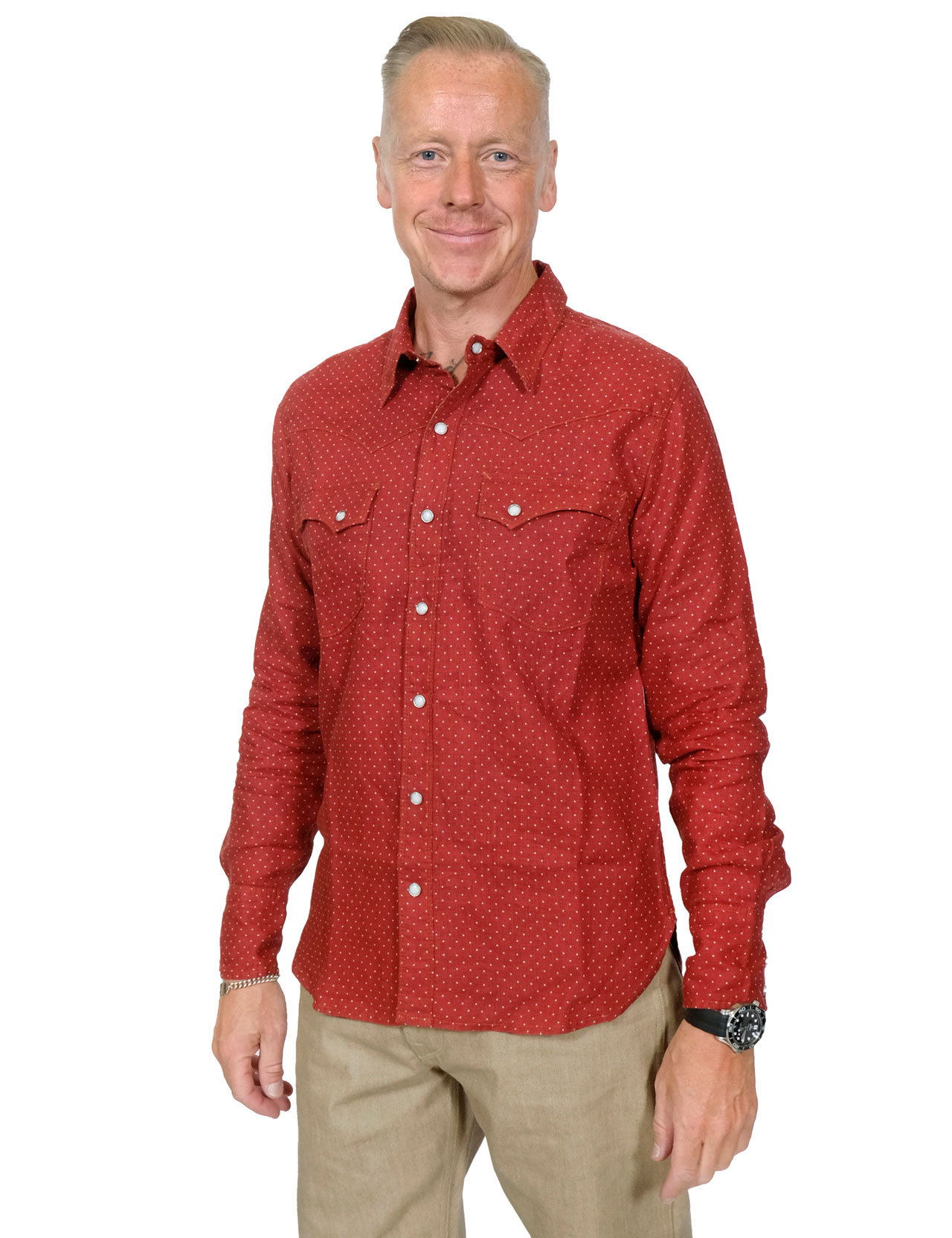 Freenote-Cloth---Calico-Linen-Western-Shirt---Red-Polka-Dot-99-1