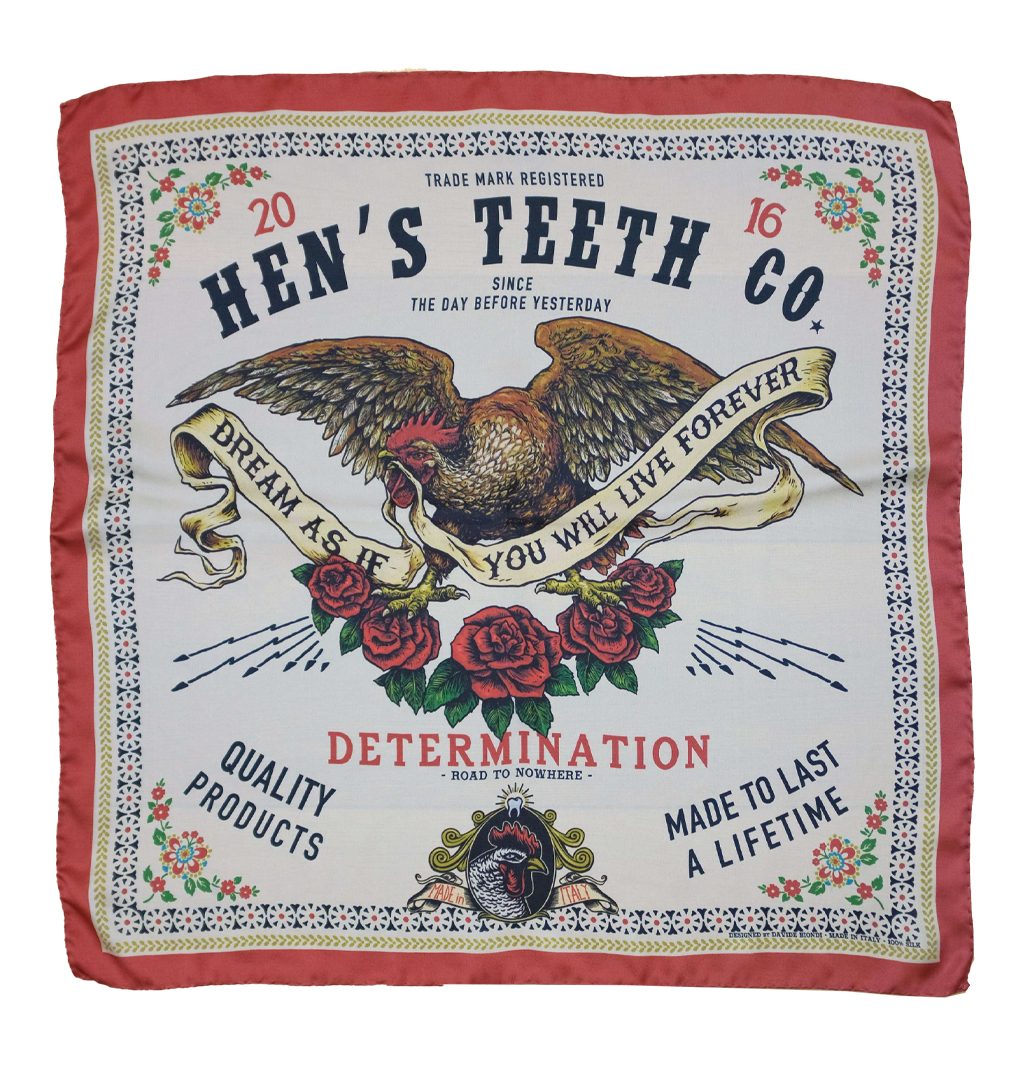 Hens Teeth - Determination Silk Printed Bandana