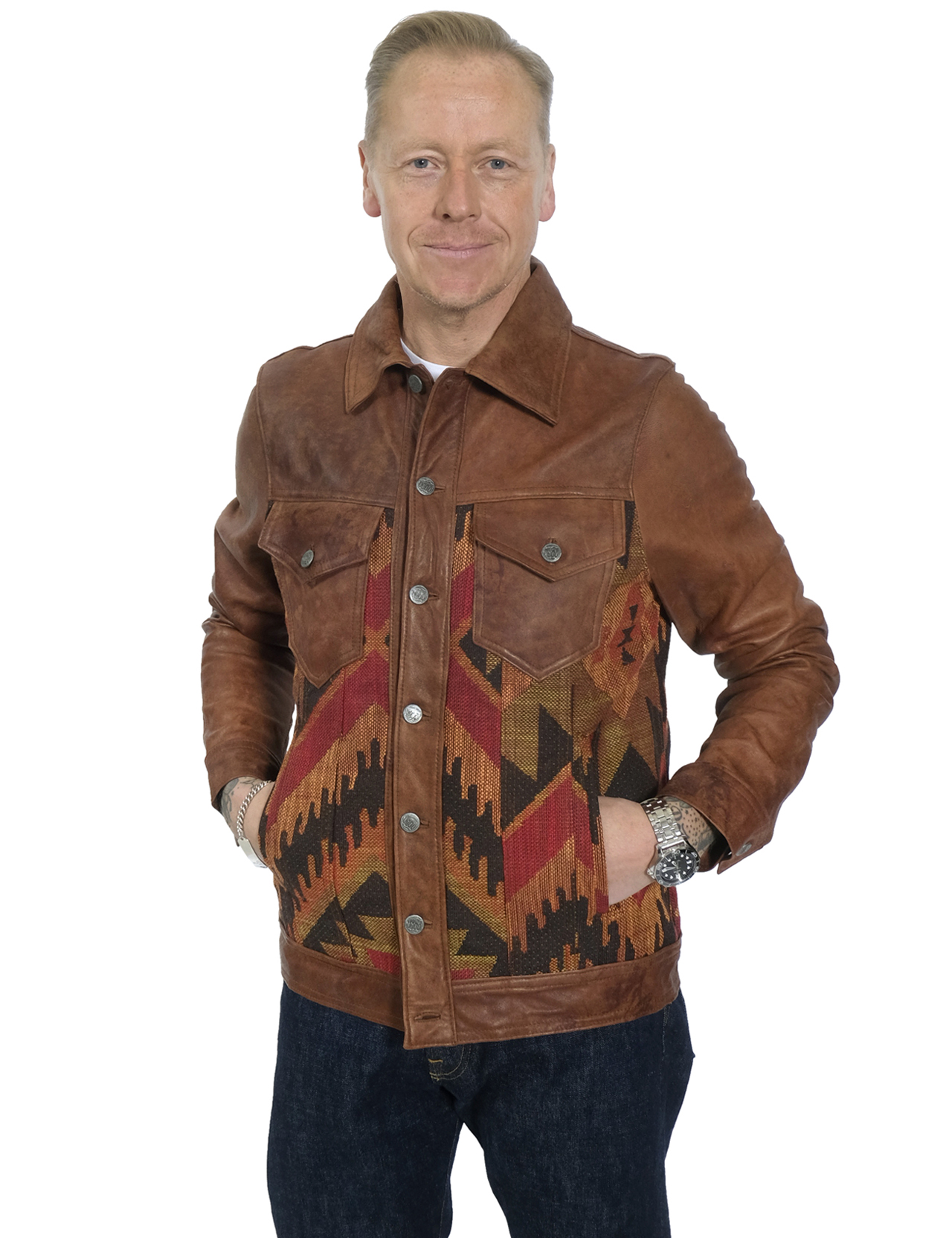 OTRA - Navajo Leather Jacket - Cognac