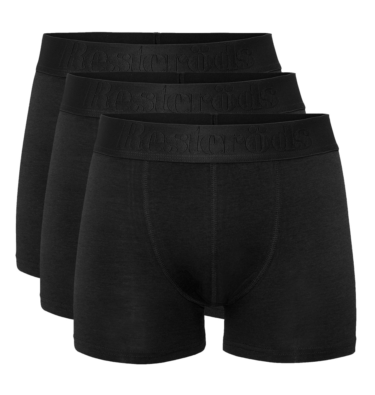 Resteröds - Gunnar Bamboo Boxer Shorts 3-pack - Black