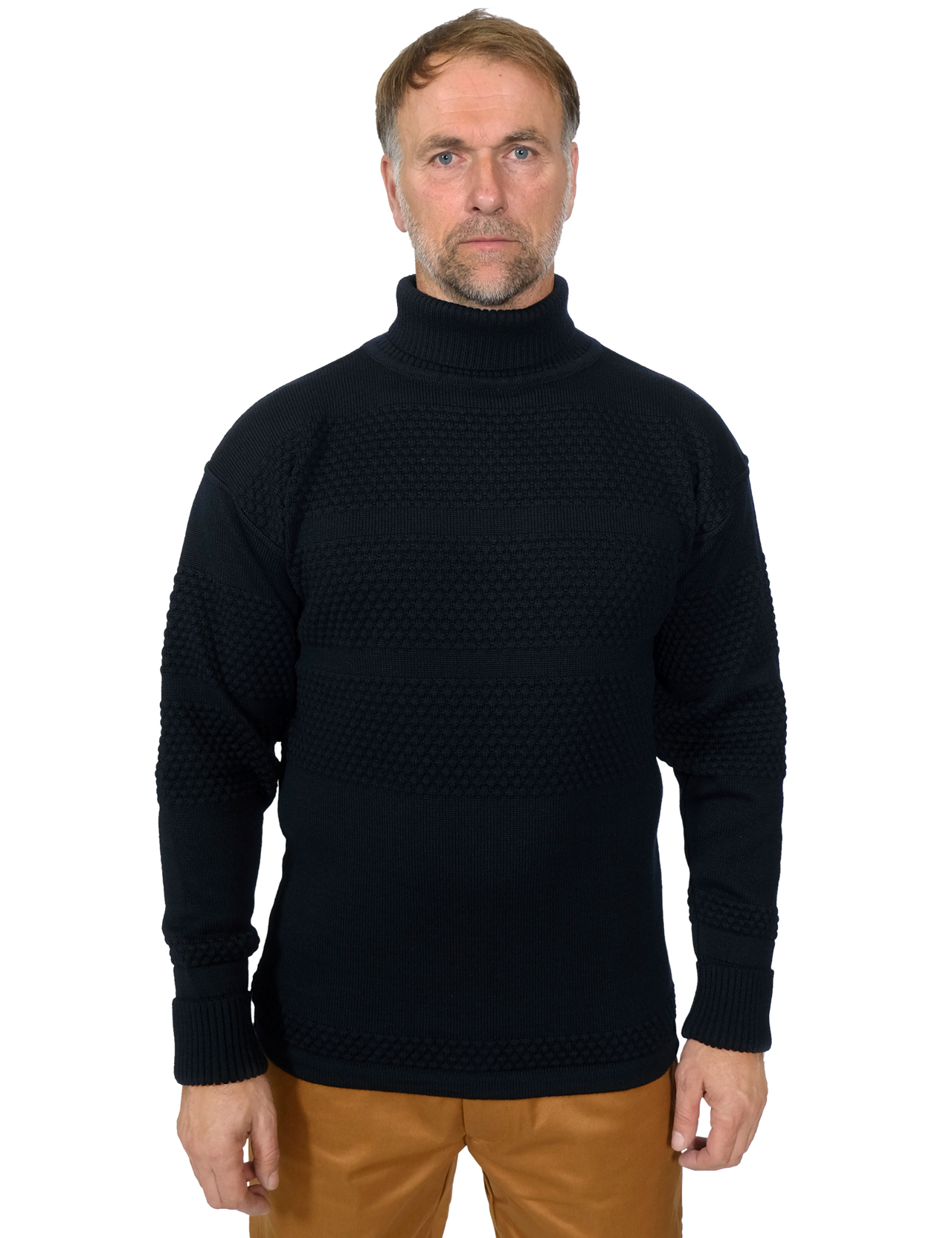 S.N.S. Herning - Fisherman Sweater Høj Hals - Navy Blue