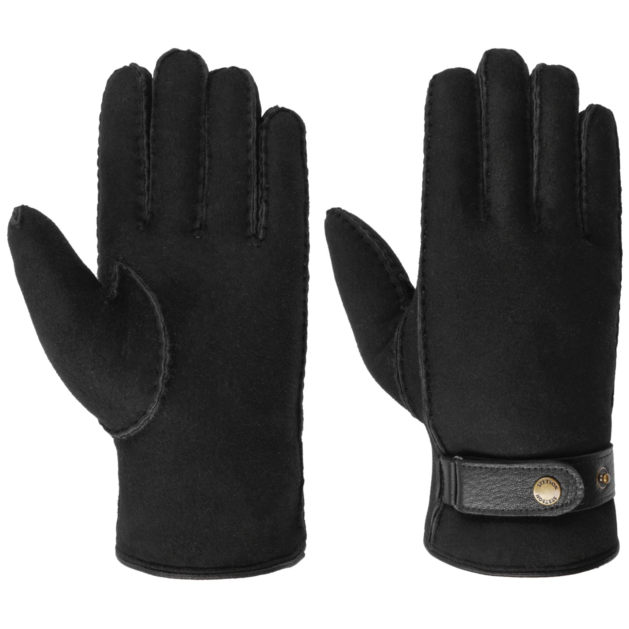 Stetson---Deerskin-Lambswool-Gloves---Black1