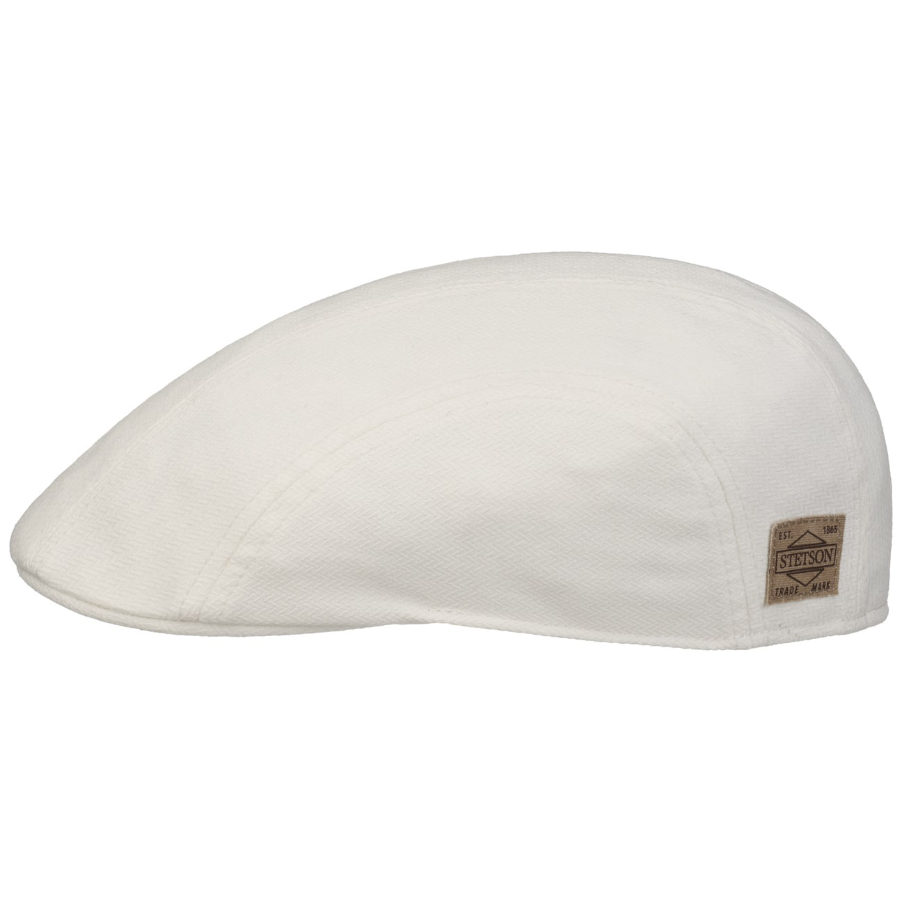 Stetson - Unlined Cotton Flat Cap - White