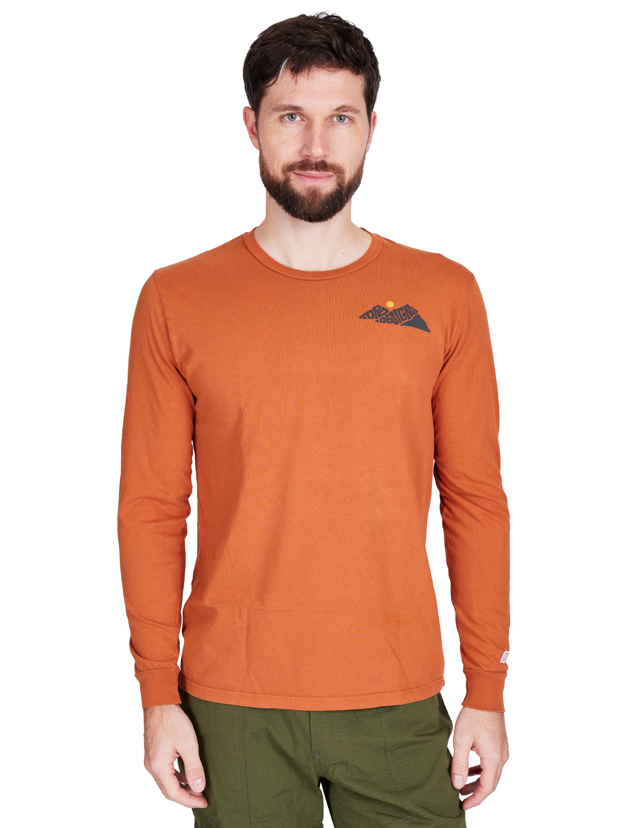 TOPO Designs - Rugged Peaks Long Sleeve T-Shirt - Clay