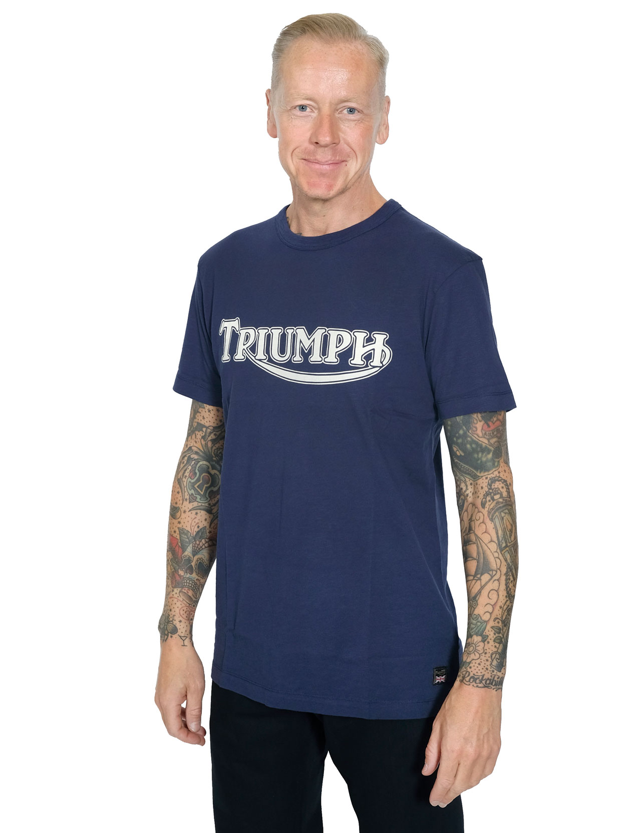 Triumph Motorcycles - Fork Seal Heritage Logo Tee - Blue