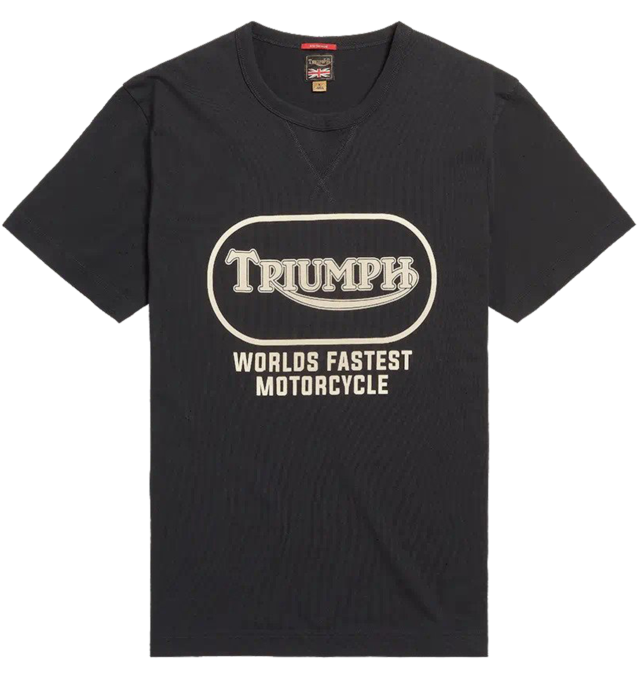 Triumph Motorcycles - Oval Logo T-Shirt - Black/New Bone