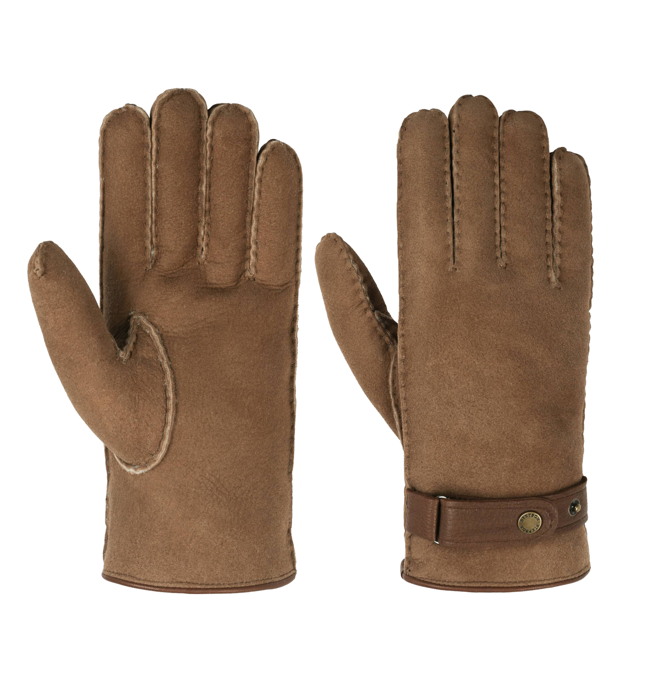 Stetson - Deerskin Lambs Wool Gloves - Brown