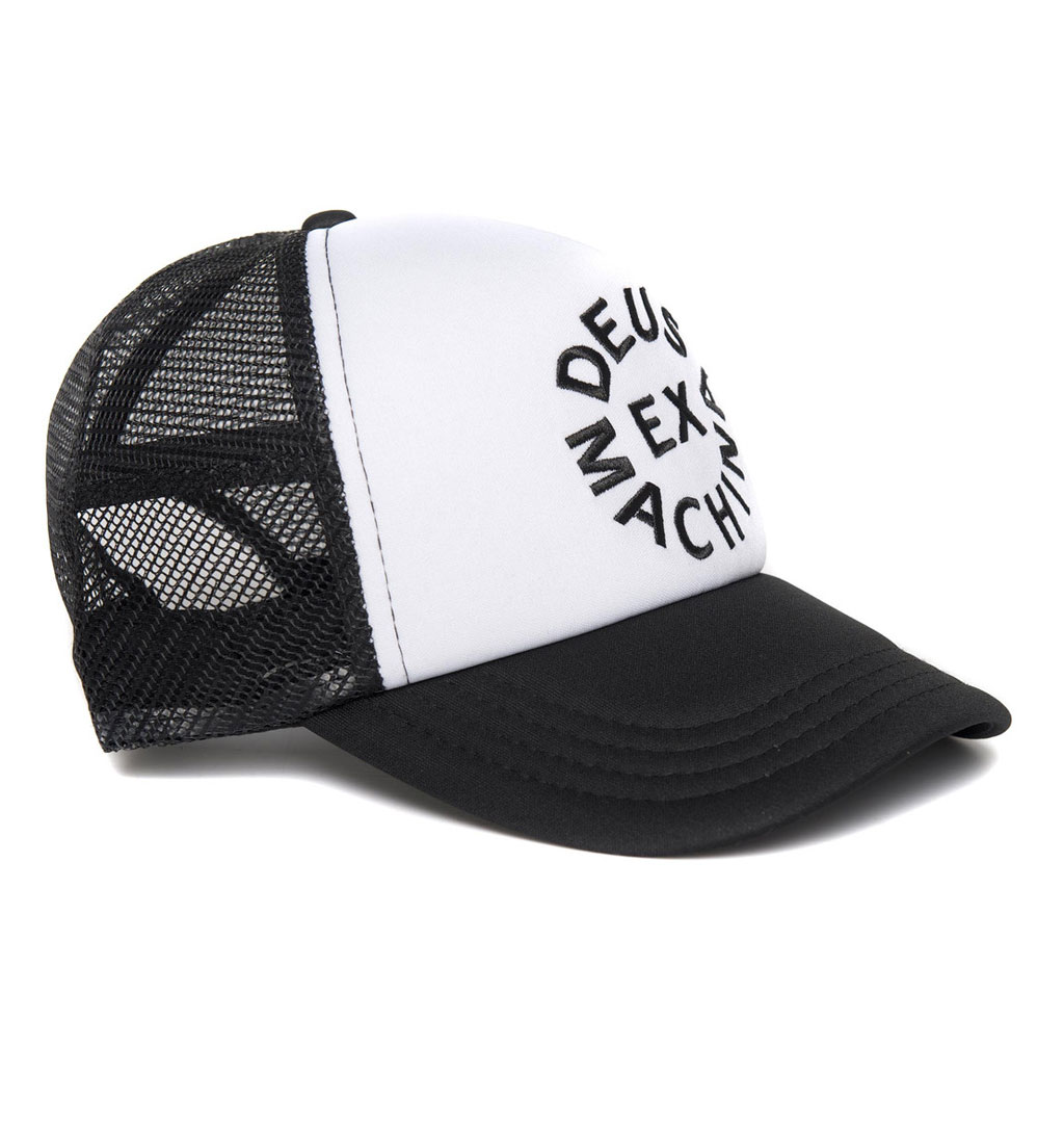 Deus - Circle Logo Trucker Hat - Black/White