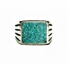 Black Pearl Creations - Vintage Pewter Ring Turquoise Sand