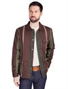 Indigofera - Conway Shirt Jacket Striped - Brown/Green