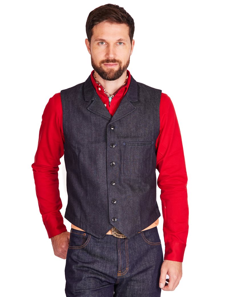 Western Sunset Embroidered Denim Vest
