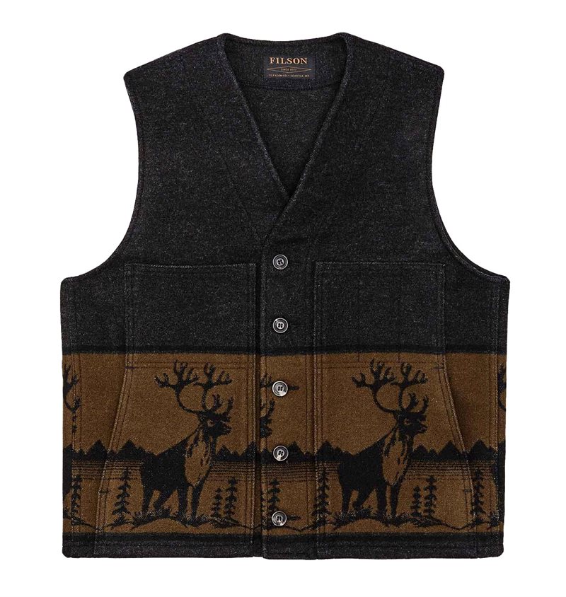 Filson Klondike Wool Limited Vest DK Charcoal Heather