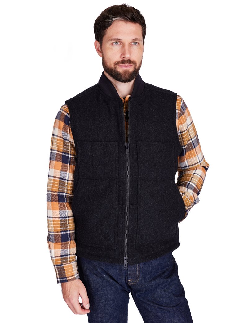 Filson Wool Men's Wool Work Vest Filson Lined Mackinaw Wool