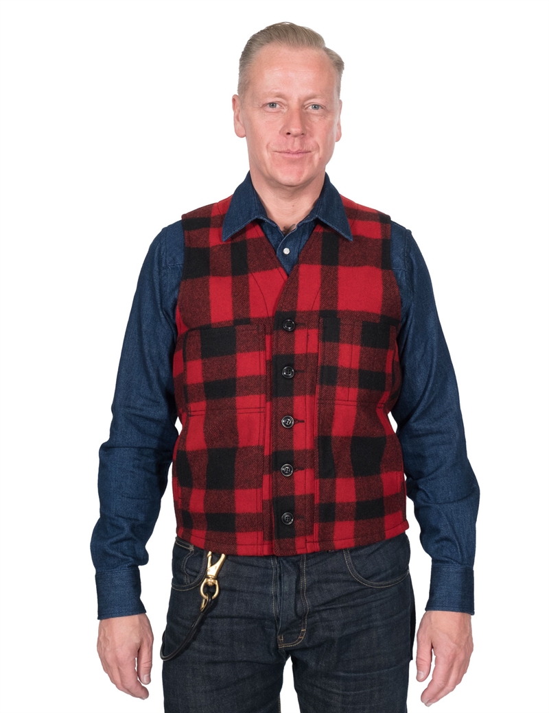 Filson Mackinaw Wool Vest Red/Black