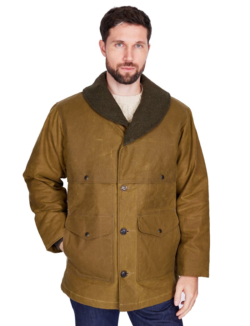 Filson Tin Cloth Insulated Packer Coat Dark Tan