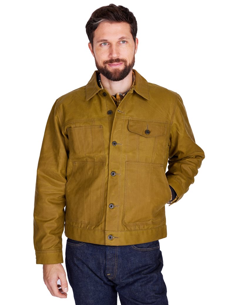 Filson Short Lined Tin Cloth Cruiser Jacket Wax Brown