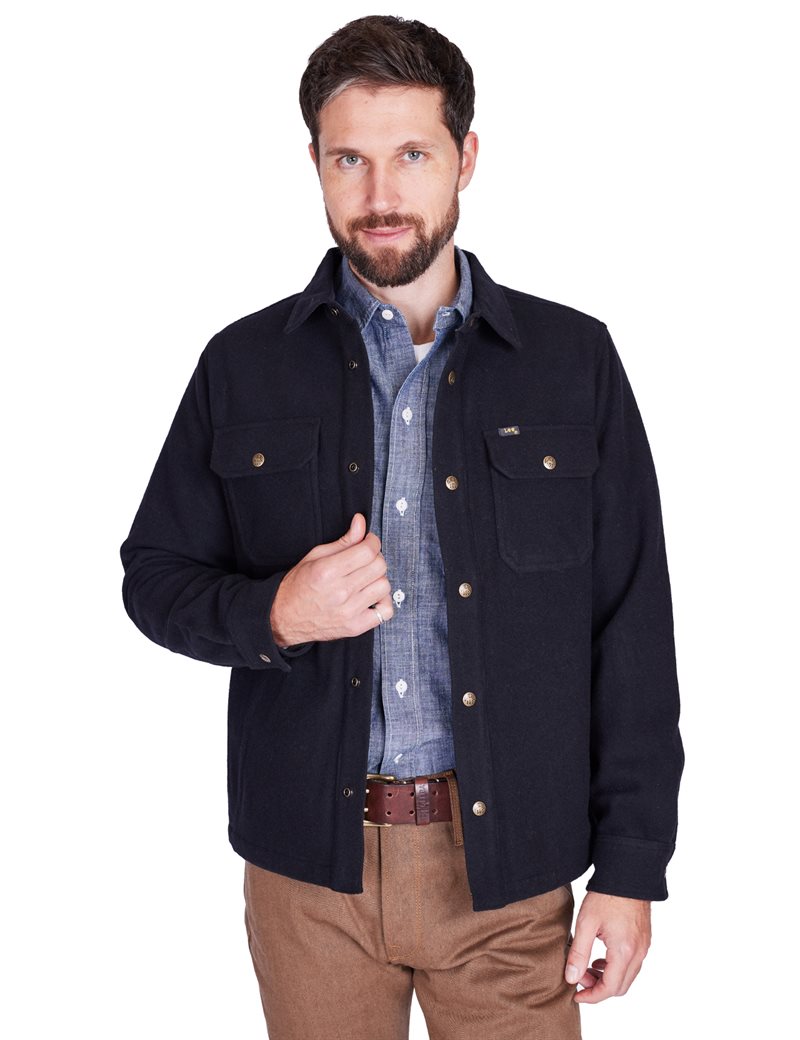 Lee 101 Wool Overshirt Washed Black - Main Image