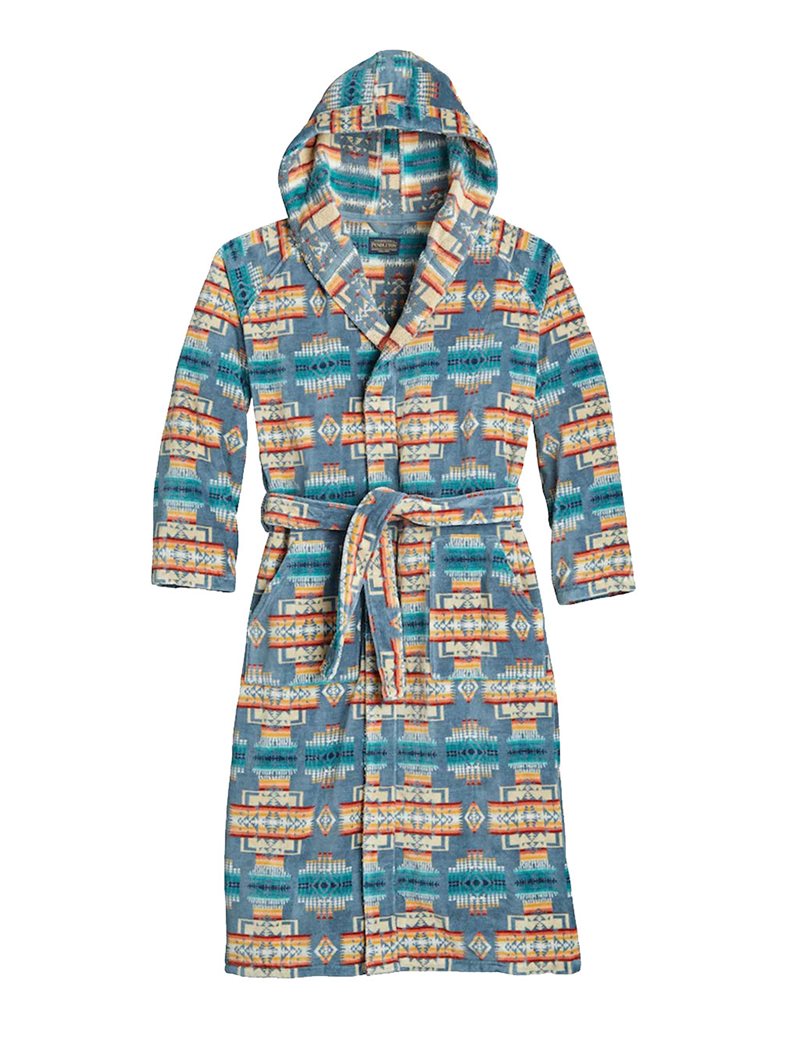 Pendleton Cotton Terry Velour Bath Robe Chief Joseph Slate