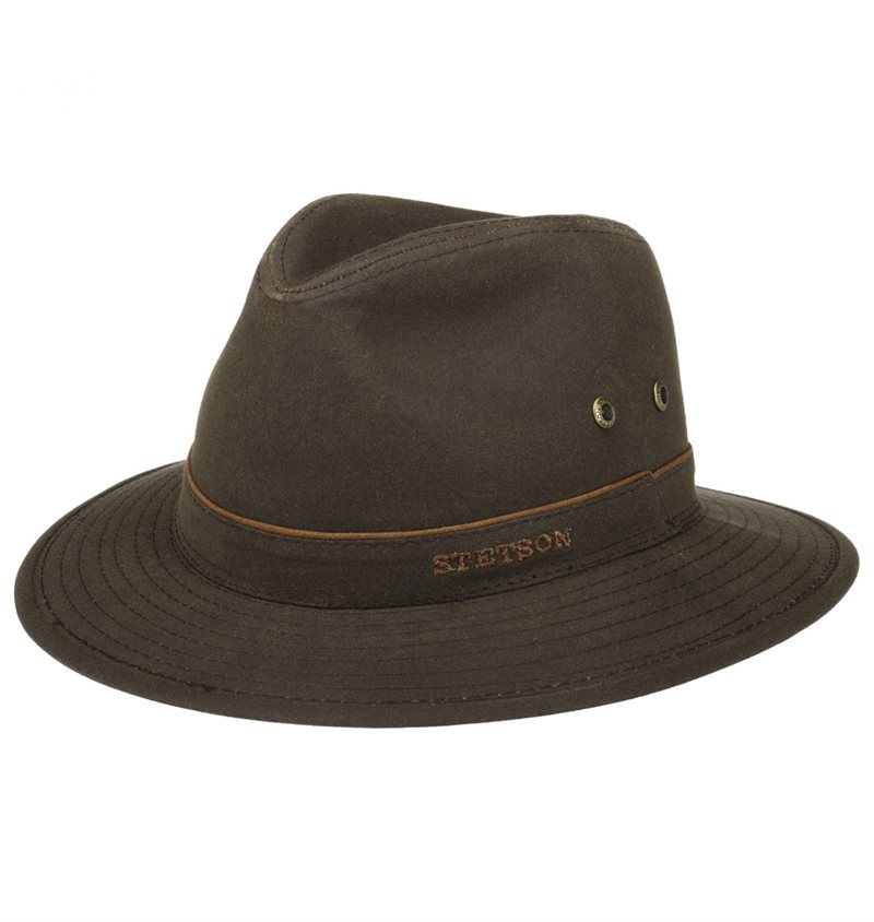 Stetson Avasun Waxed Cotton Traveller Hat Dark Brown Sverige