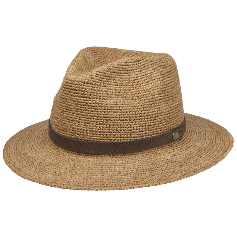 Stetson - Crochet Rollable Traveller Straw Hat - Nature/Brown