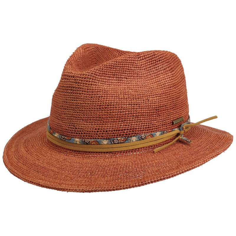 Stetson - Crochet Traveller Straw Hat - Rust display picture 1
