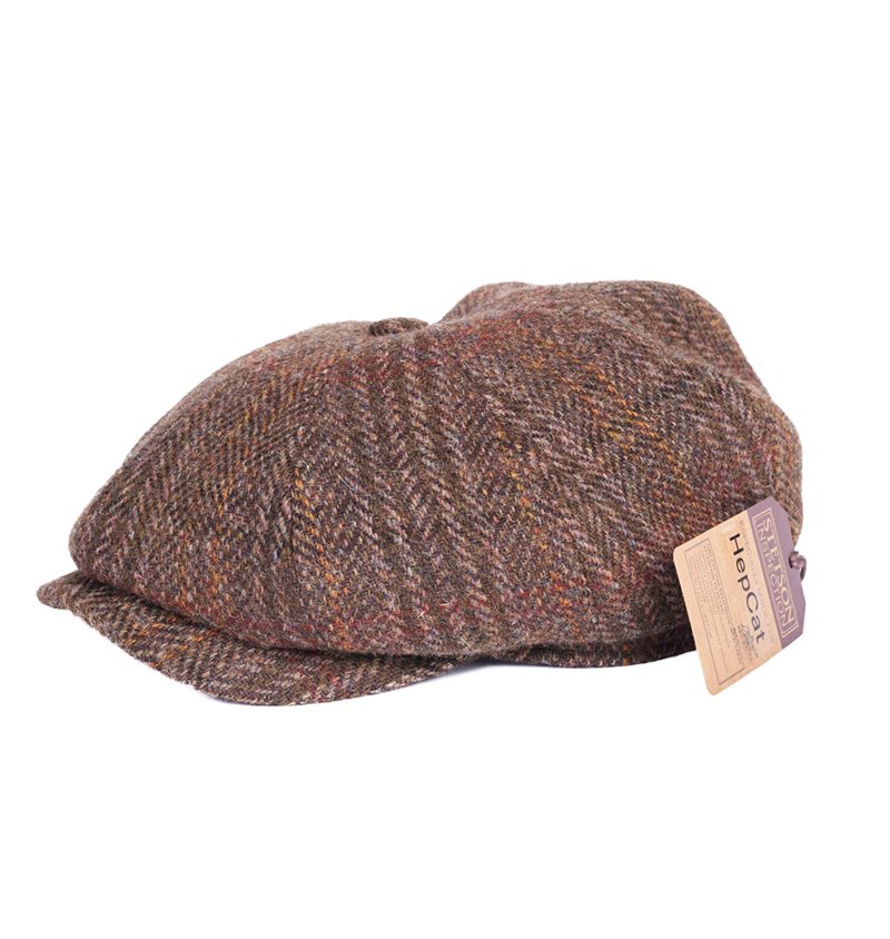 Stetson x Hepcat Store 8-Panel Harris Tweed Newsboy Cap Brown