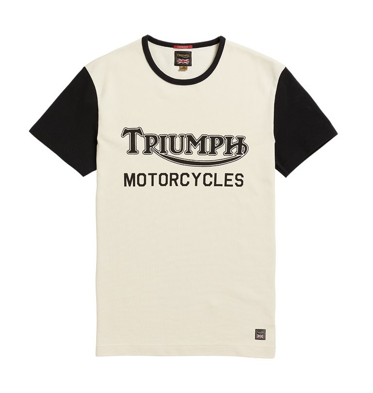 TRIUMPH MOTORCYCLE LOGO men black white t-shirt short sleeve 100% cotton 