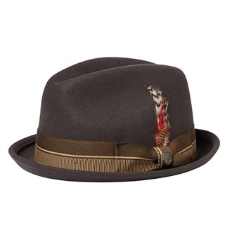 BRIXTON - 20TH ANNIVERSARY GAIN FEDORA HAT - CHOCOLATE/GOLD