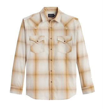 PENDLETON - FRONTIER WESTERN SHIRT - TAN / WHITE OMBRE