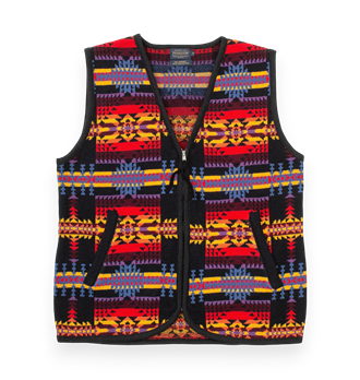 PENDLETON - JACQUARD VINTAGE VEST - BLACK / MULTI