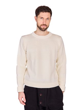 S.N.S. HERNING - FISHERMAN-II CREW NECK RUND HALS - NATURAL WHITE