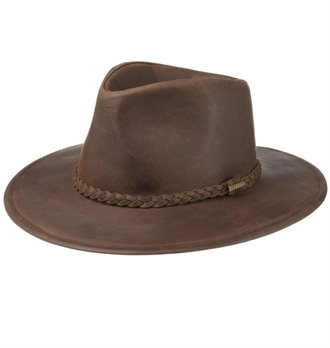 STETSON - BUFFALO LEATHER WESTERN HAT - BROWN