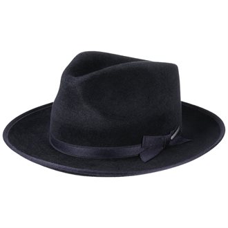 STETSON - FEDORA FUR FELT HAT - NAVY