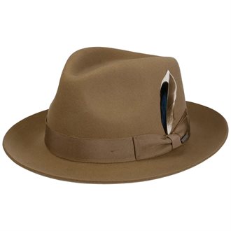 STETSON - ROSEDALE FEDORA WOOL HAT - BEIGE