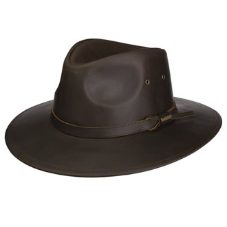 STETSON - VENTILATED WESTERN BUFFALO LEATHER HAT - BROWN