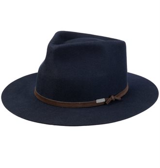 STETSON - VESTRIDGE FEDORA WOOLFELT HAT - NAVY/GUN METAL