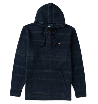 VISSLA - DESCANSO HOODED POPOVER - DARK DENIM