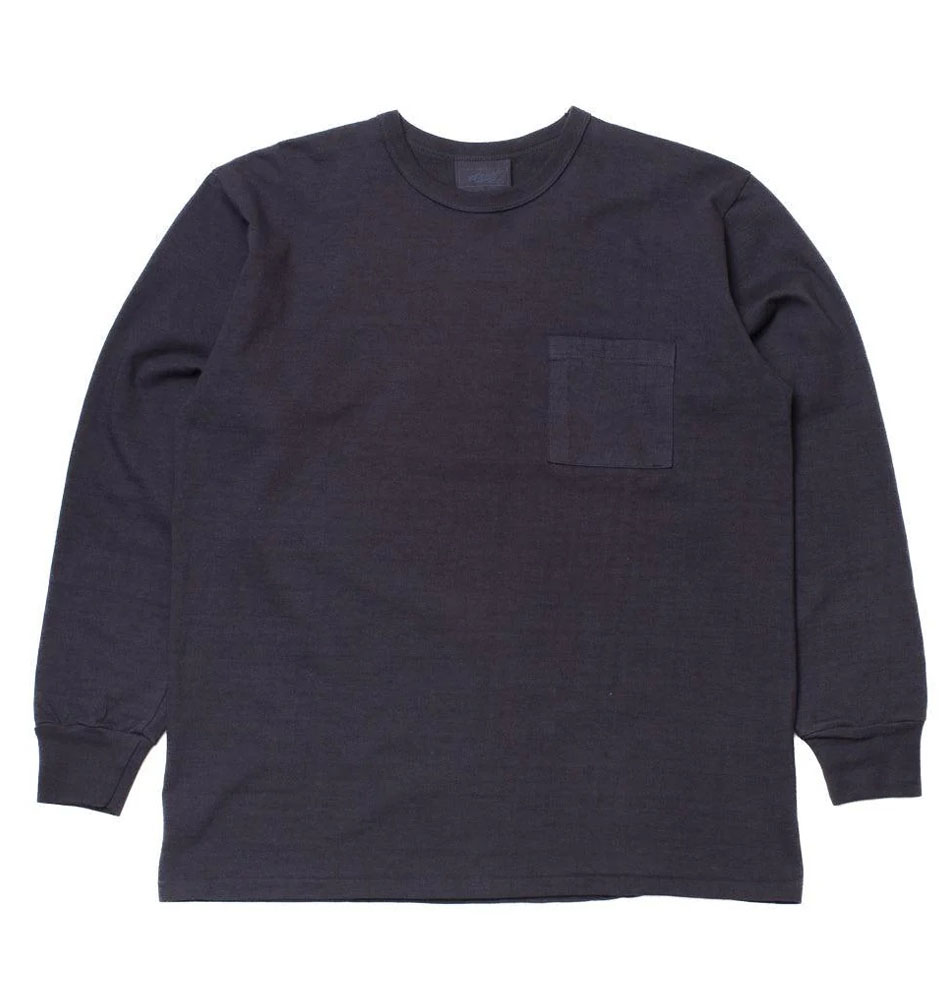 Allevol - Heavy Duty Crew Pocket Long Sleeve T-Shirt - Navy