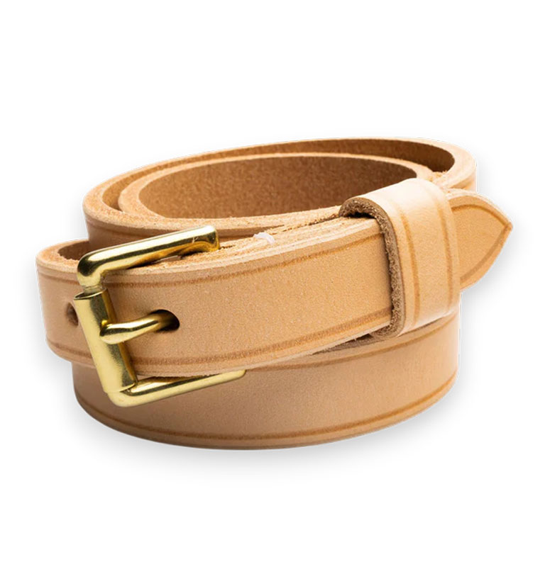 Allevol - Narrow Leather Belt - Natural