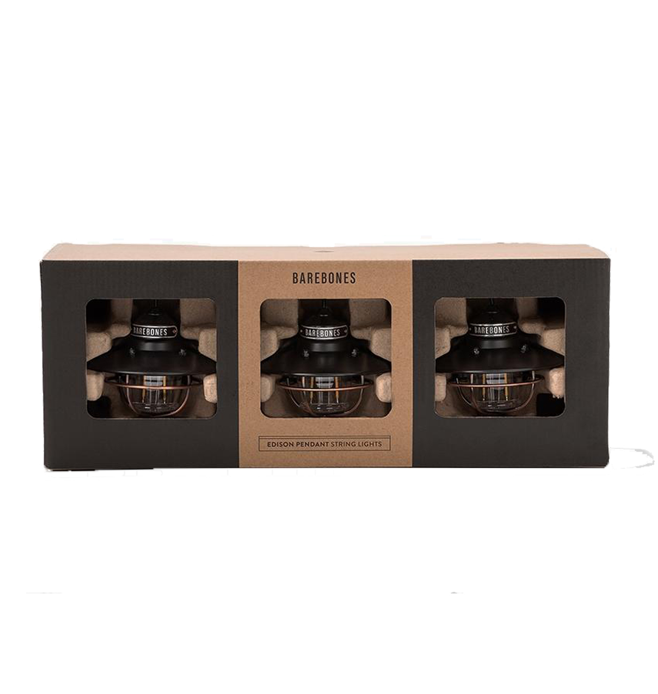 Barebones Edison Pendant String Lights Antique Bronze