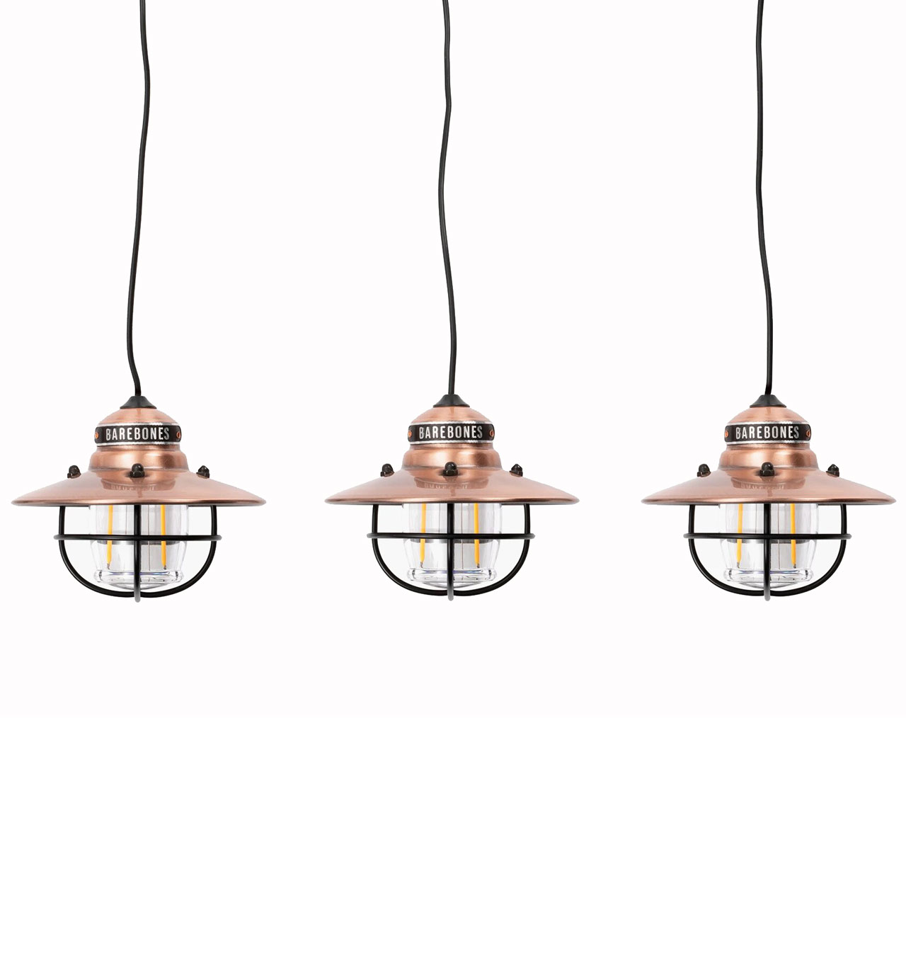 Barebones - Edison Pendant String Lights - Copper