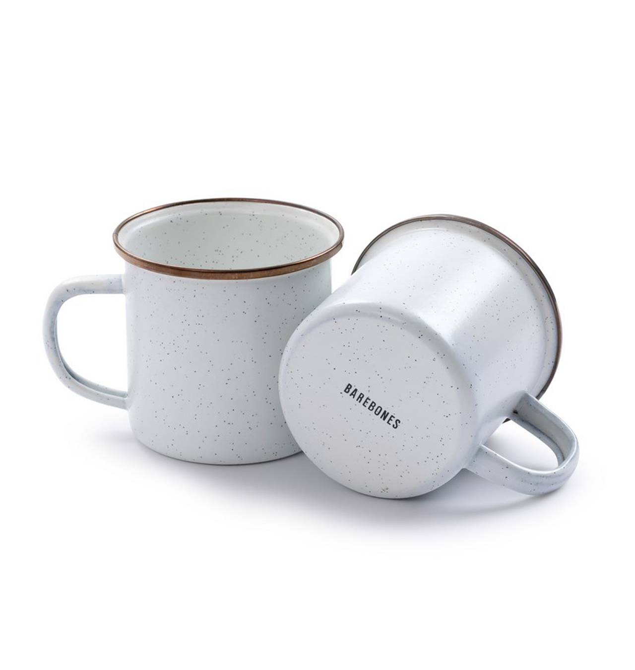 Barebones - Enamel Coffee Mugs (Set of 2) - Eggshell