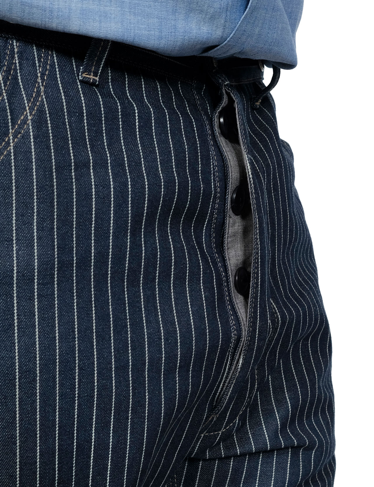 Blue Blanket IJ1 Striped Denim Pants 11 oz