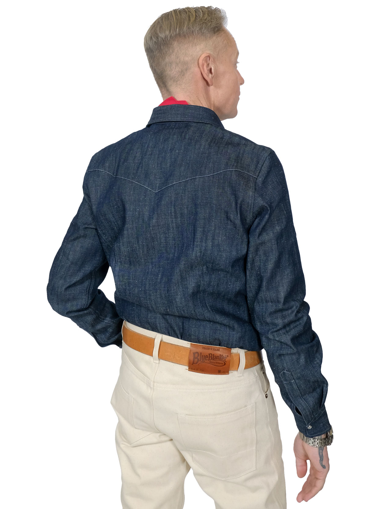 Blue Blanket Smile Pocket Western Shirt Indigo