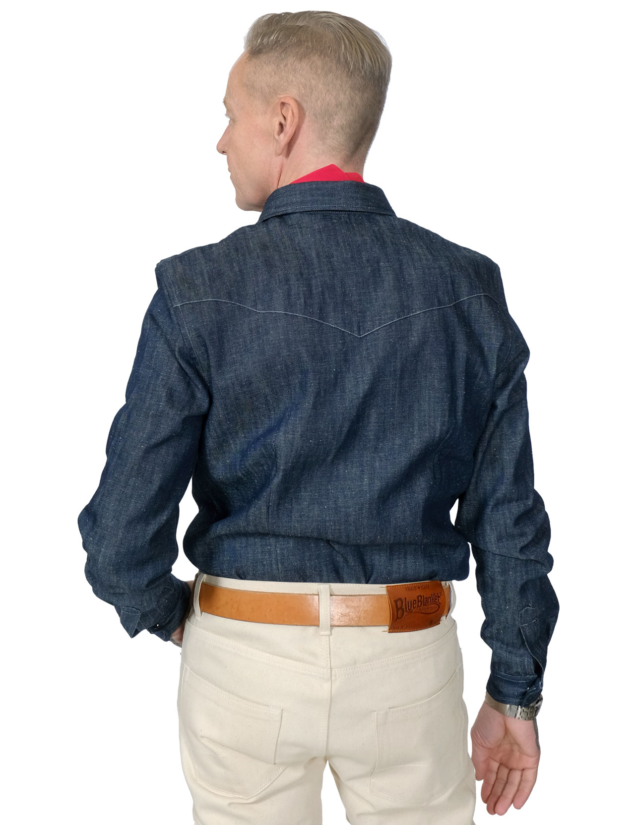 Blue Blanket Smile Pocket Western Shirt Indigo