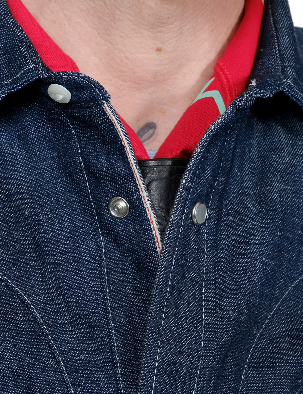 Blue Blanket Smile Pocket Western Shirt Indigo