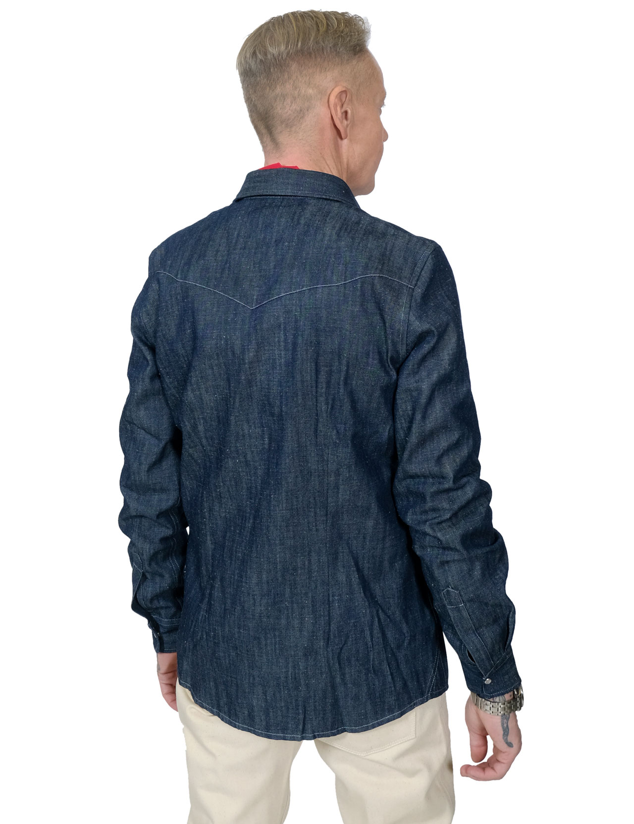 Blue Blanket Smile Pocket Western Shirt Indigo