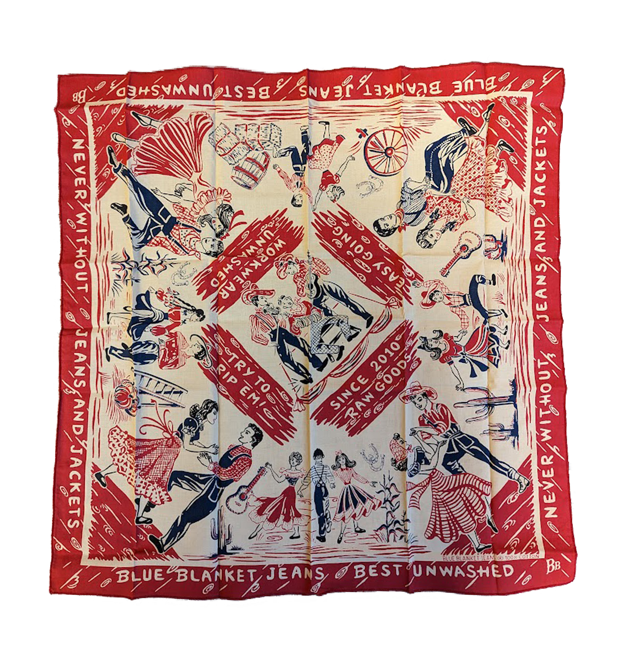 Blue Blanket - The Hoedown Bandana - Red/Ecru